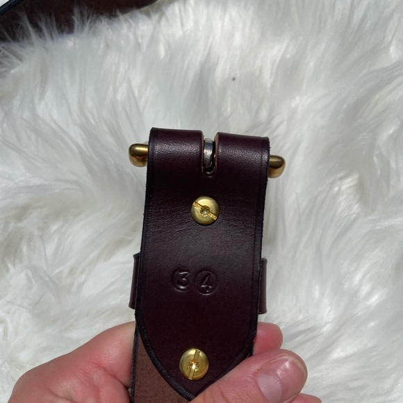 J. Peterman Company Brown Leather Belt - Picture 5 of 6